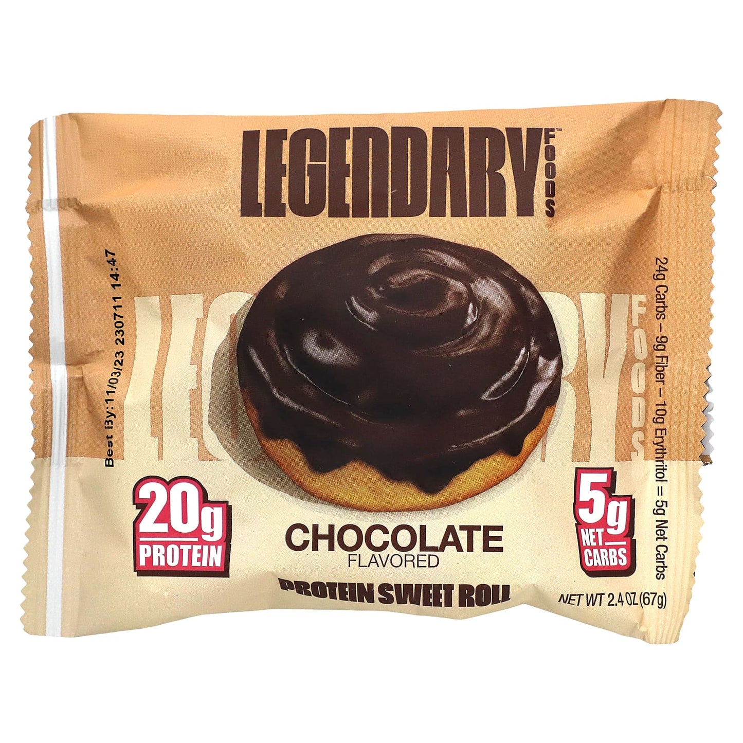 Legendary Foods, Protein Sweet Roll, Chocolate, 8 Pack, 2.4 oz (67 g) Each