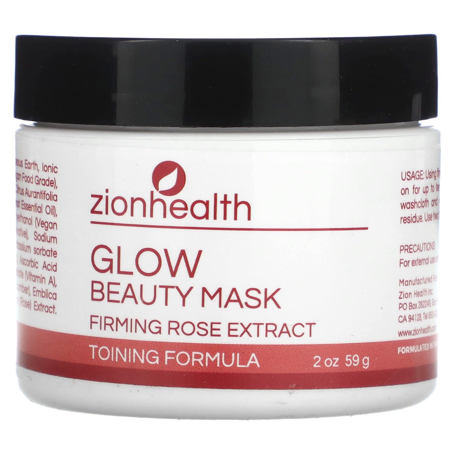 Zion Health-Glow Beauty Mask-Firming Rose Extract-2 oz (56.69 g)