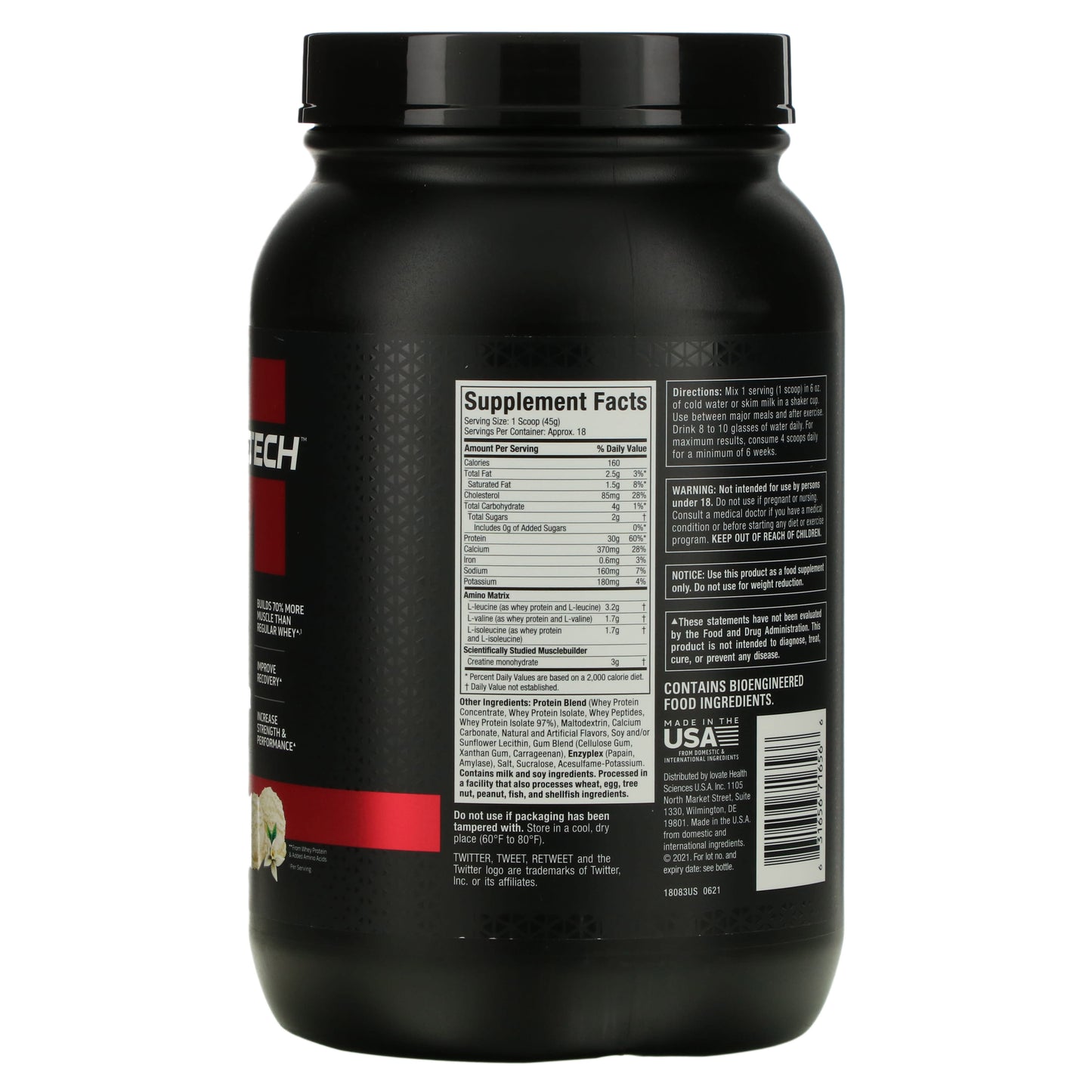 MuscleTech, Platinum Whey + Muscle Builder,  Vanilla Cream, 1.8 lbs (817 g)