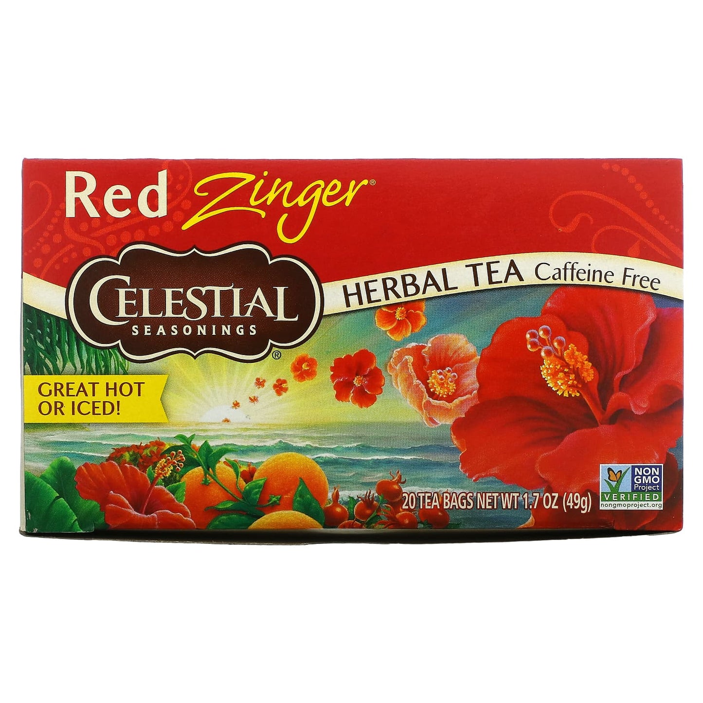 Celestial Seasonings-Herbal Tea-Red Zinger-Caffeine Free-20 Tea Bags-1.7 oz (49 g)