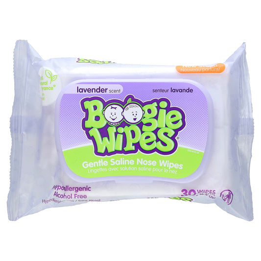 Boogie Wipes-Gentle Saline Nose Wipes-Lavender -30 Wipes