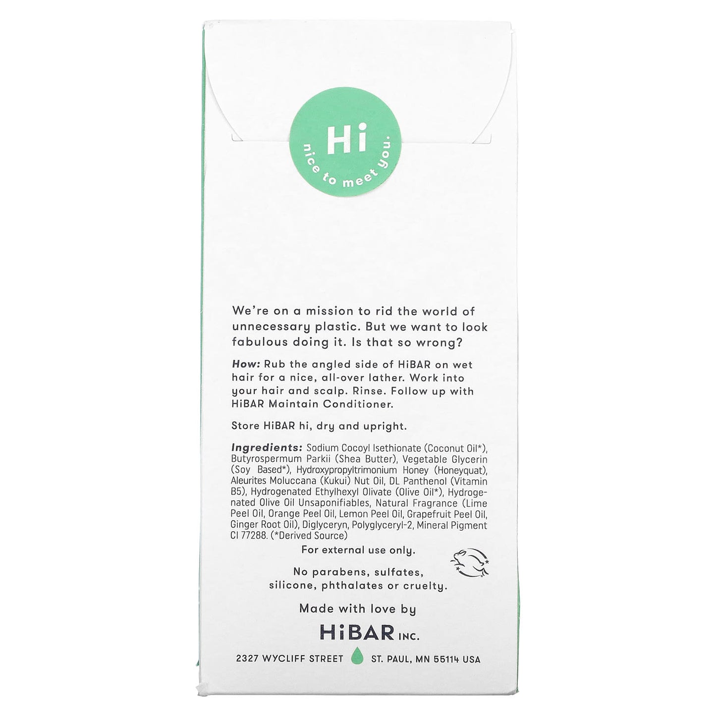 HiBAR, Solid Shampoo, Maintain, 1 Bar, 3.2 oz (90 g)