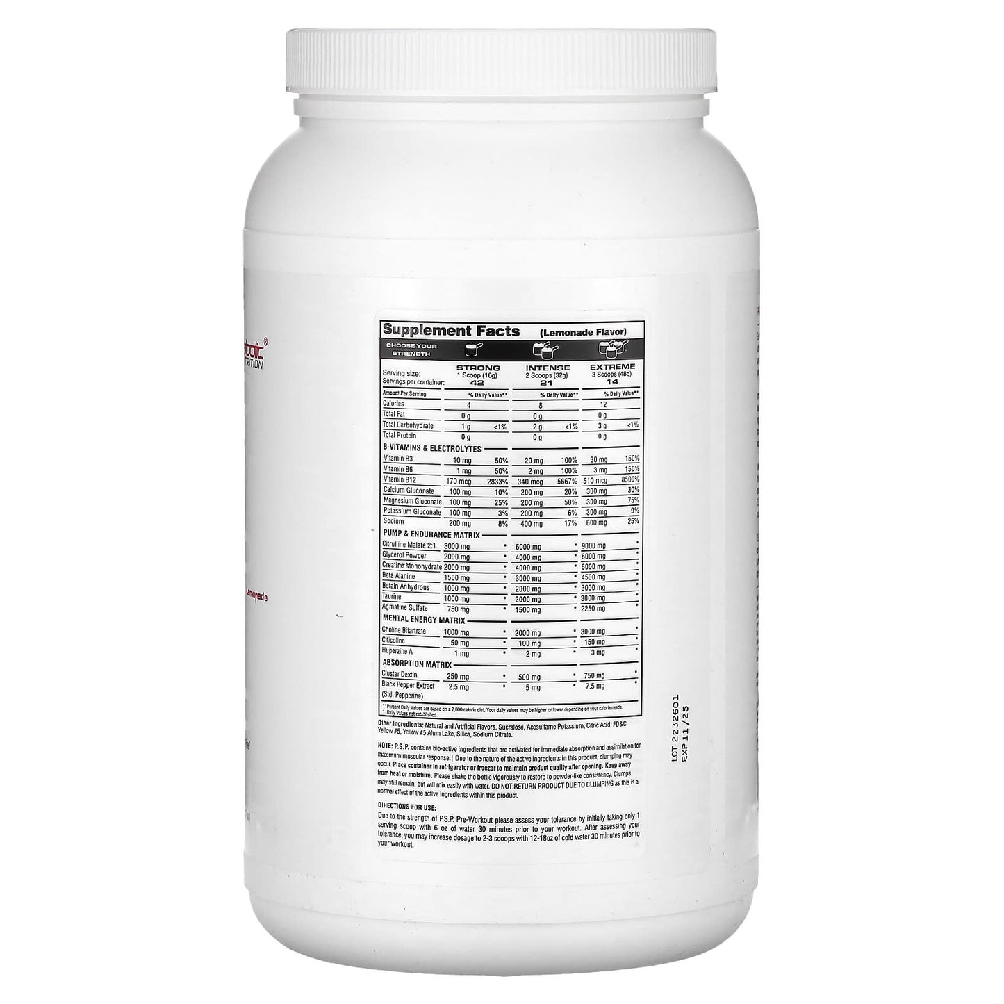 Metabolic Nutrition, P.S.P. Physique Stimulating Pre-Workout, Lemonade, 23.7 oz (672 g)