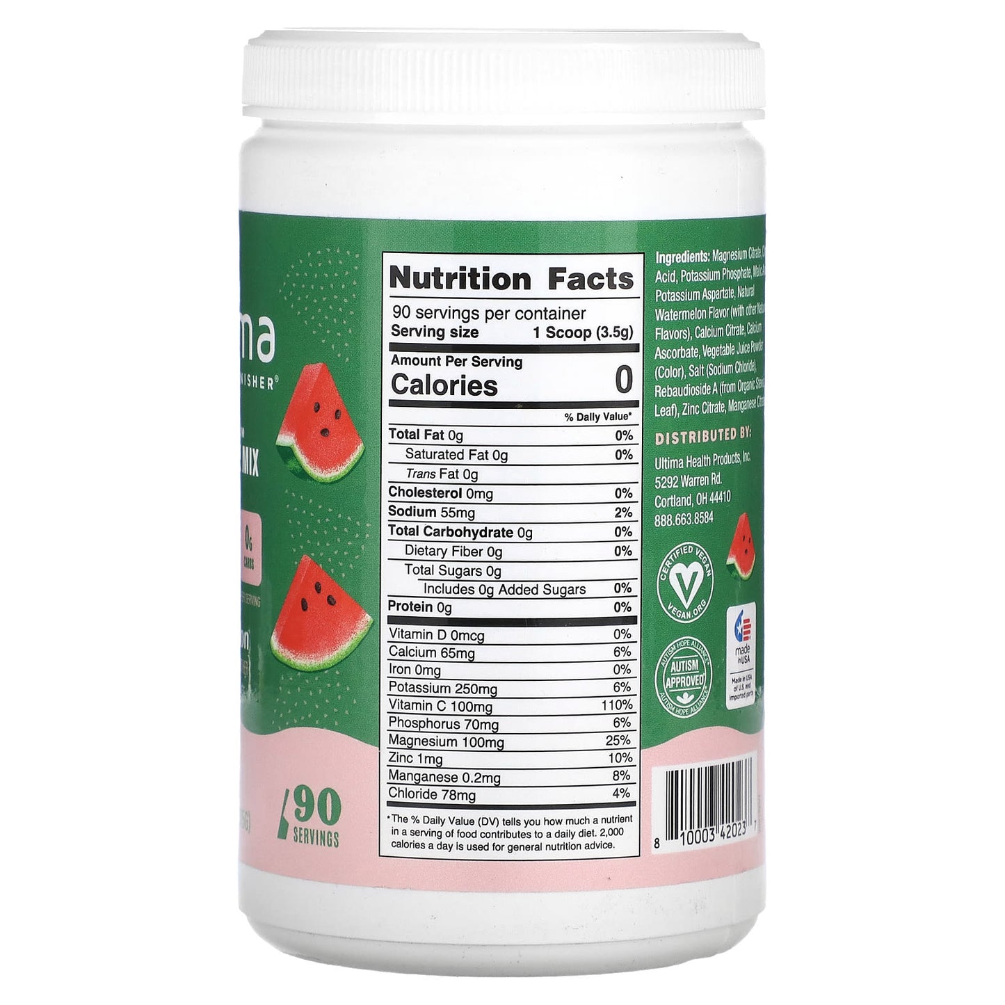 Ultima Replenisher, Electrolyte Mix, Watermelon, 11.1 oz (315 g)