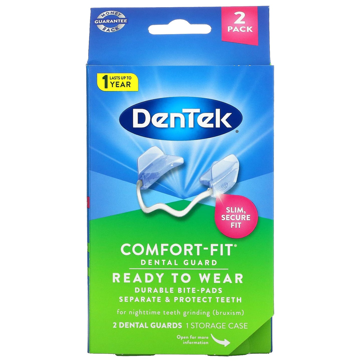 DenTek-Comfort-Fit Dental Guard-2 Dental Guards + 1 Storage Case