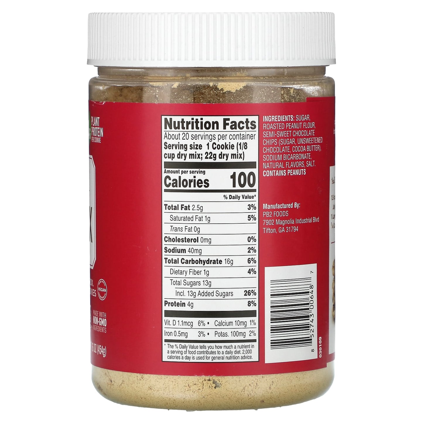 PB2 Foods, Chocolate Chip Cookie Mix with Peanut Powder, 16 oz (454 g)