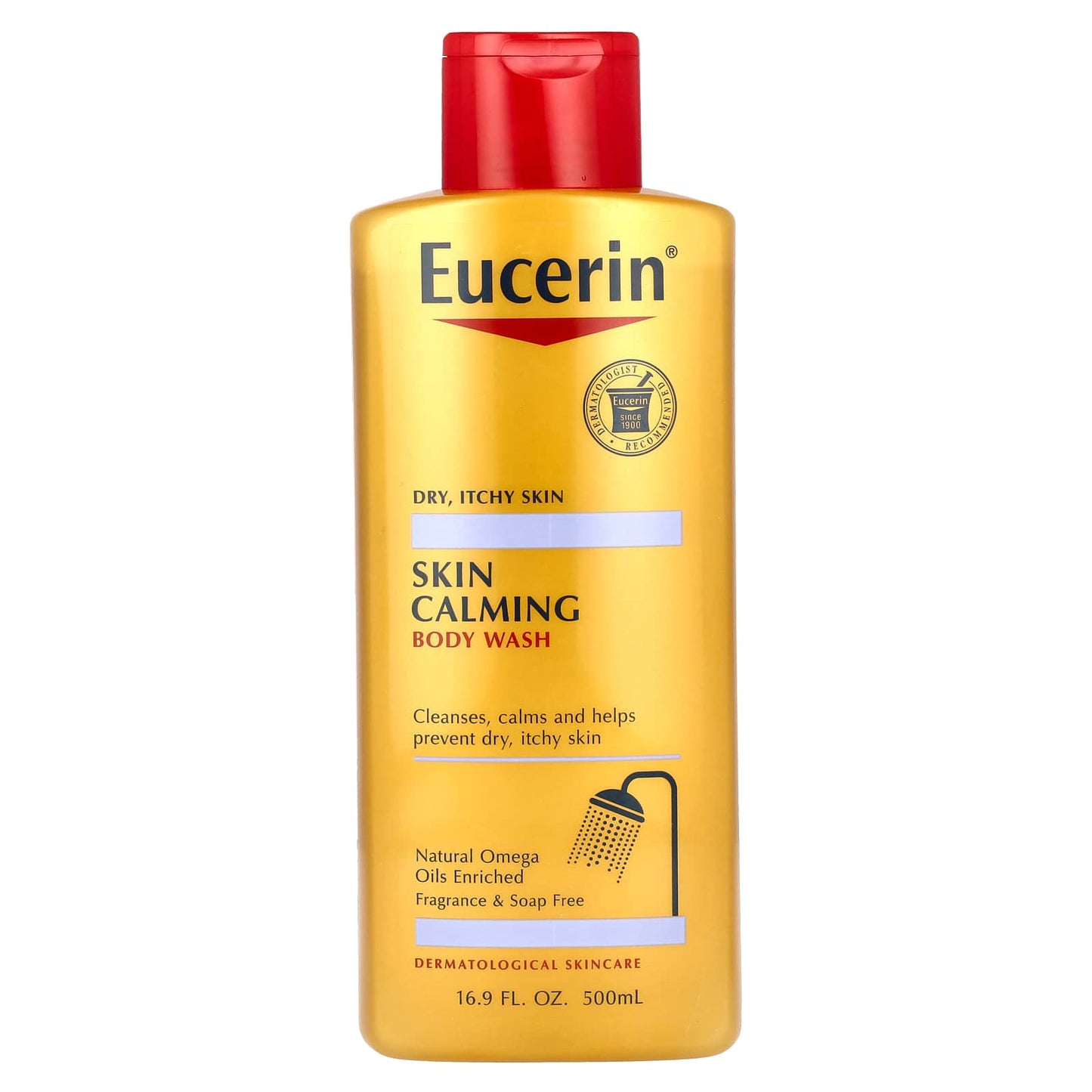 Eucerin-Skin Calming Body Wash-Dry-Itchy Skin-Fragrance Free-16.9 fl oz (500 ml)