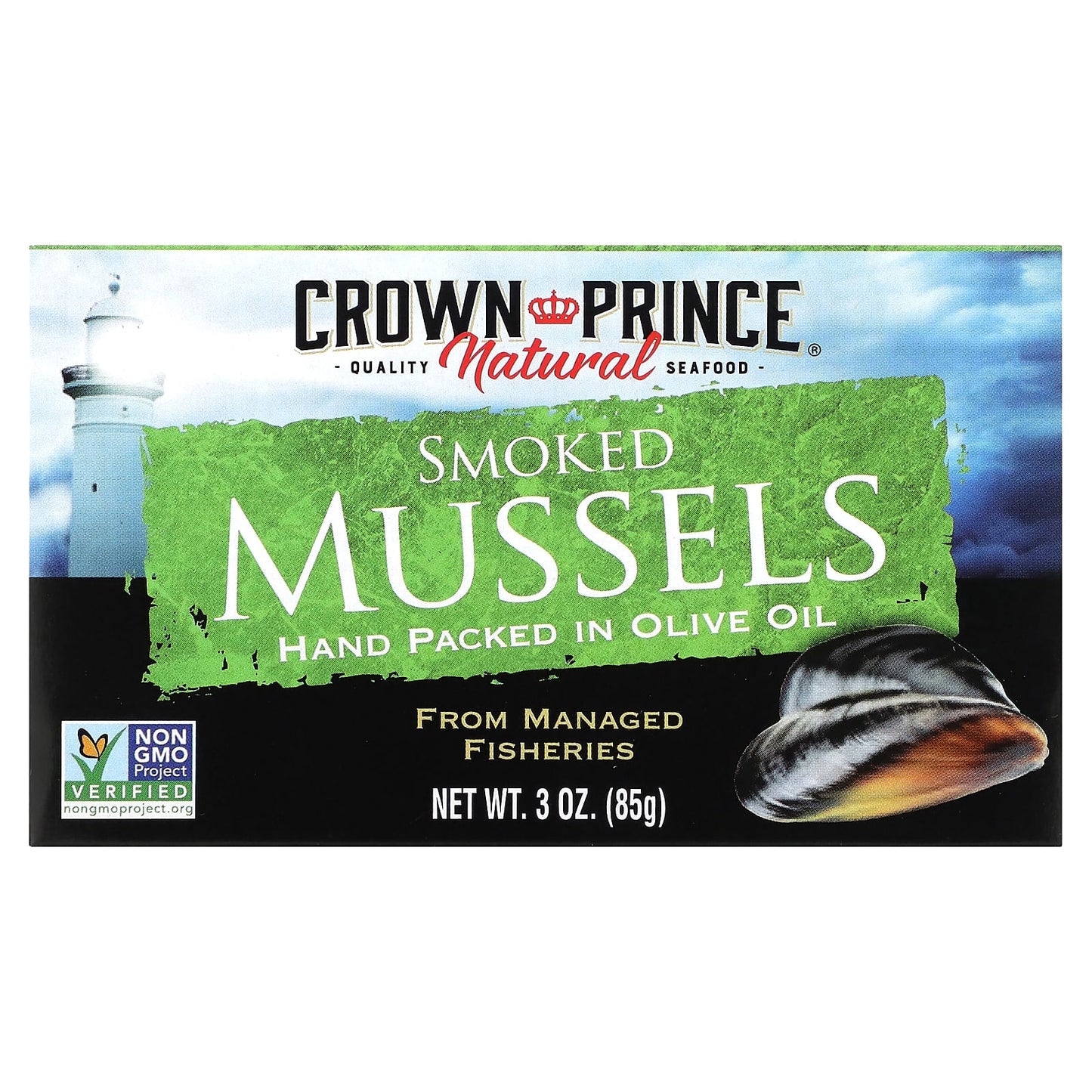 Crown Prince Natural-Smoked Mussels-In Olive Oil-3 oz (85 g)