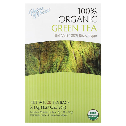 Prince of Peace-100% Organic Green Tea-20 Tea Bags-1.27 oz (36 g)