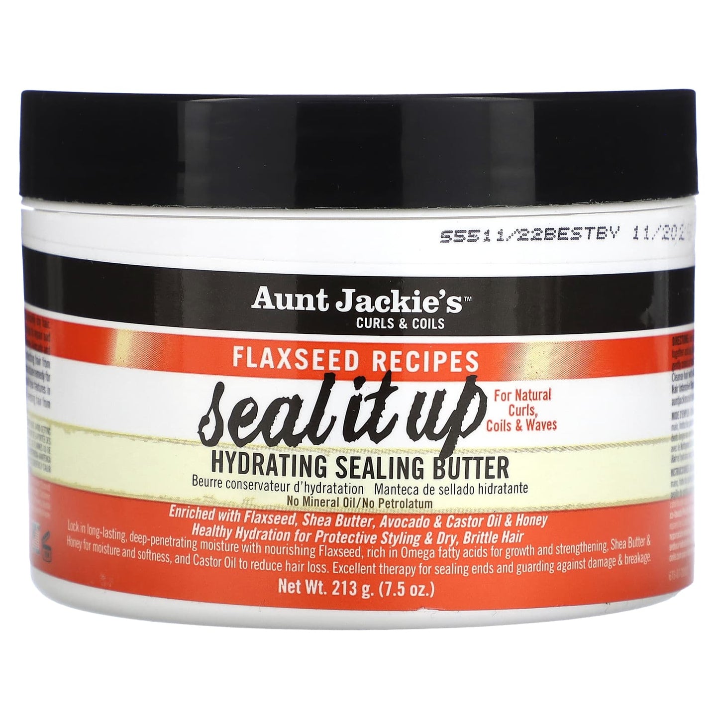 Aunt Jackie's Curls & Coils-Seal It Up-Hydrating Sealing Butter-7.5 oz (213 g)