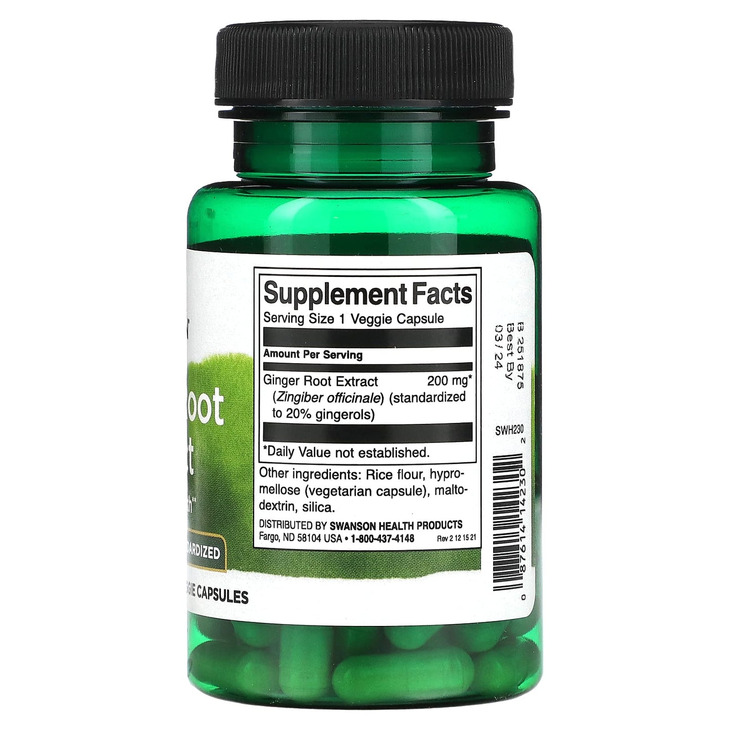 Swanson, Ginger Root Extract, 60 Veggie Capsules