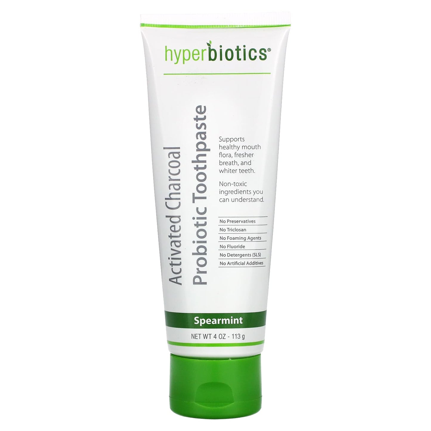 Hyperbiotics-Activated Charcoal Probiotic Toothpaste-Spearmint-4 oz (113 g)