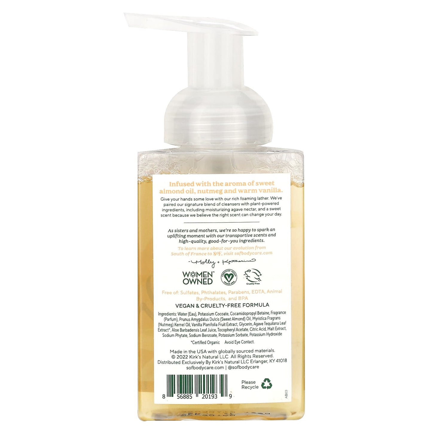 SoF, Hydrating Foaming Hand Wash, Sweet Almond, 8 fl oz (236 ml)