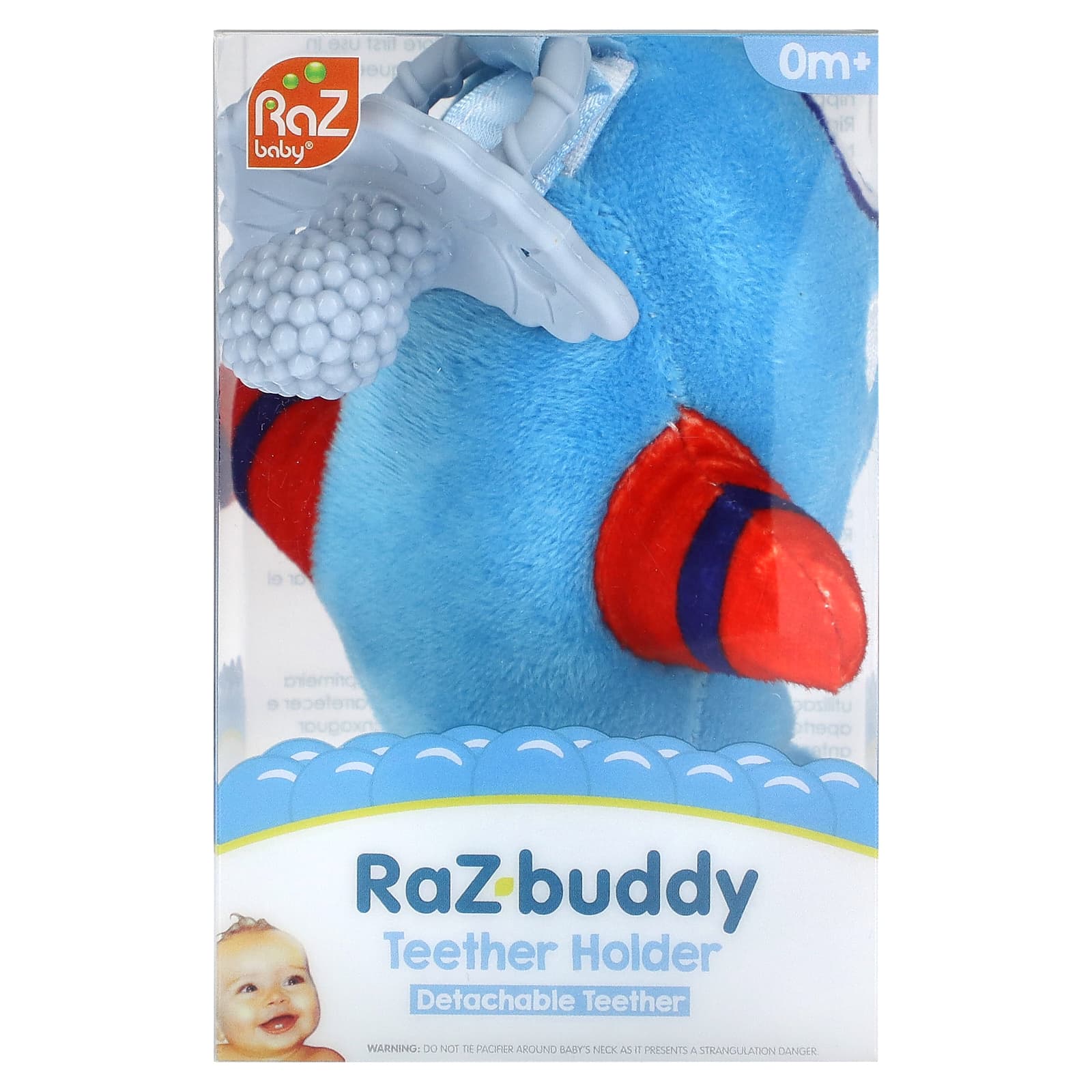 RaZbaby-Teether Holder-Detachable Teether-0 Months+-Airplane-1 Count