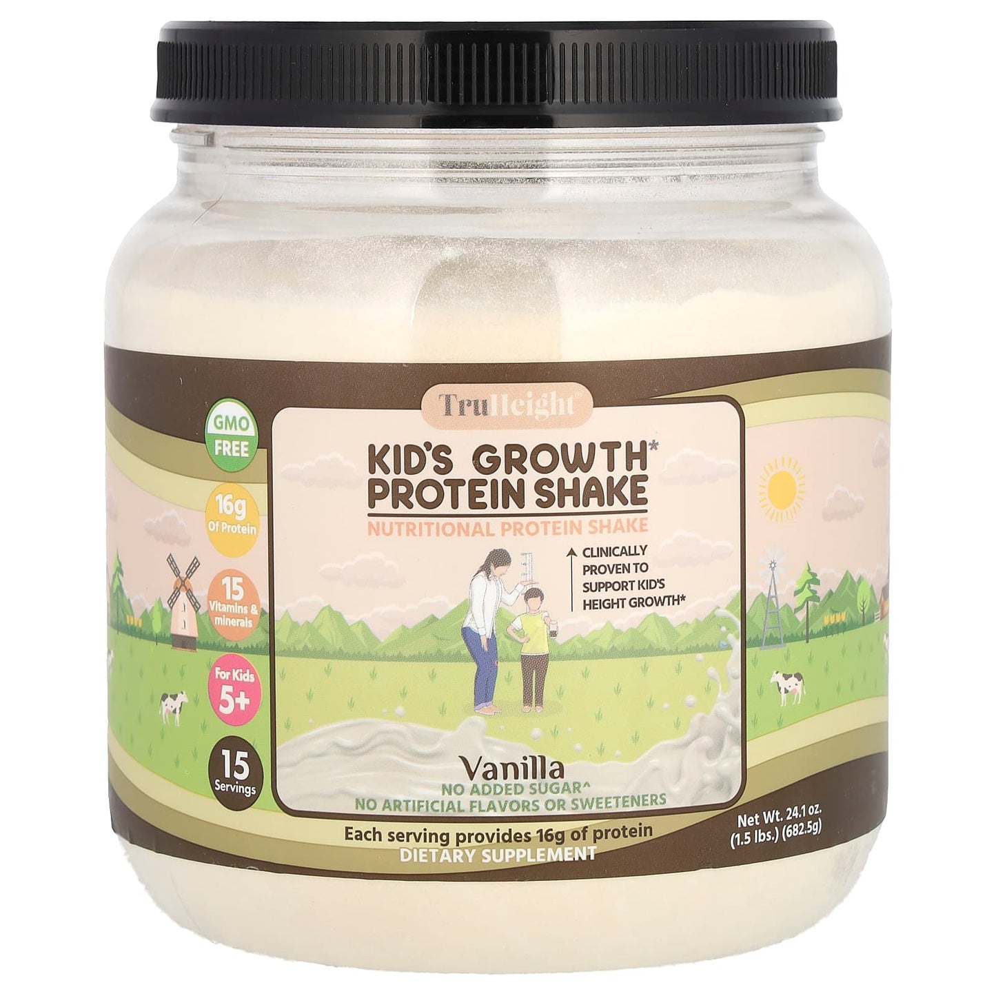 TruHeight-Growth Protein Shake-For Kids 5+-Vanilla-1.5 lbs (682.5 g)