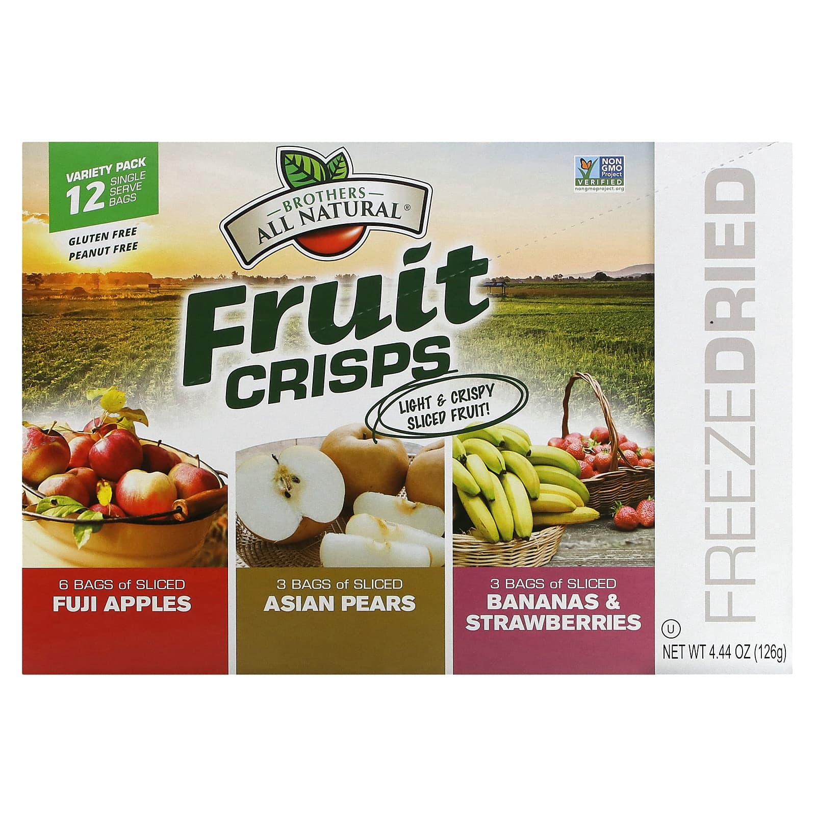 Brothers-All-Natural-Fruit Crisps Variety Pack-12 Single Serve Bags-0.35 oz (10 g) Each