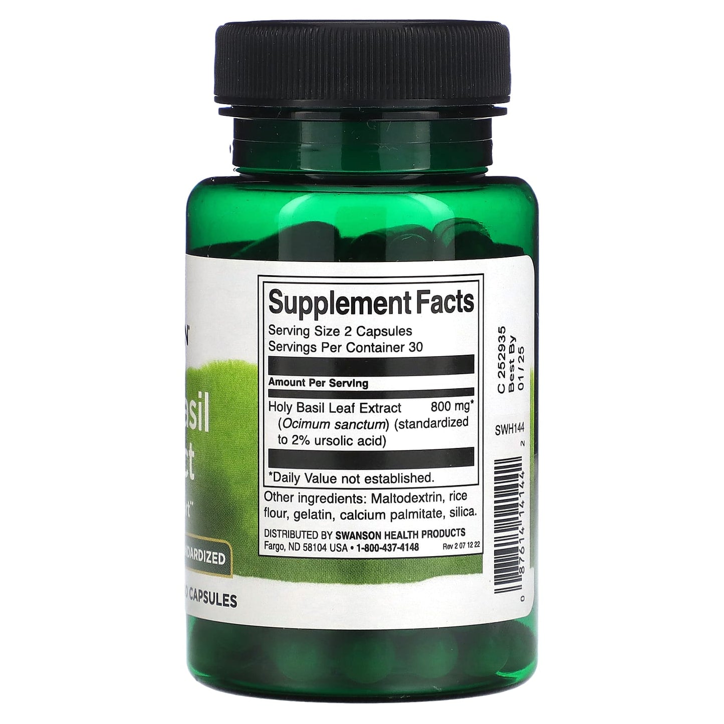 Swanson, Holy Basil Extract, Standardized , 400 mg, 60 Capsules