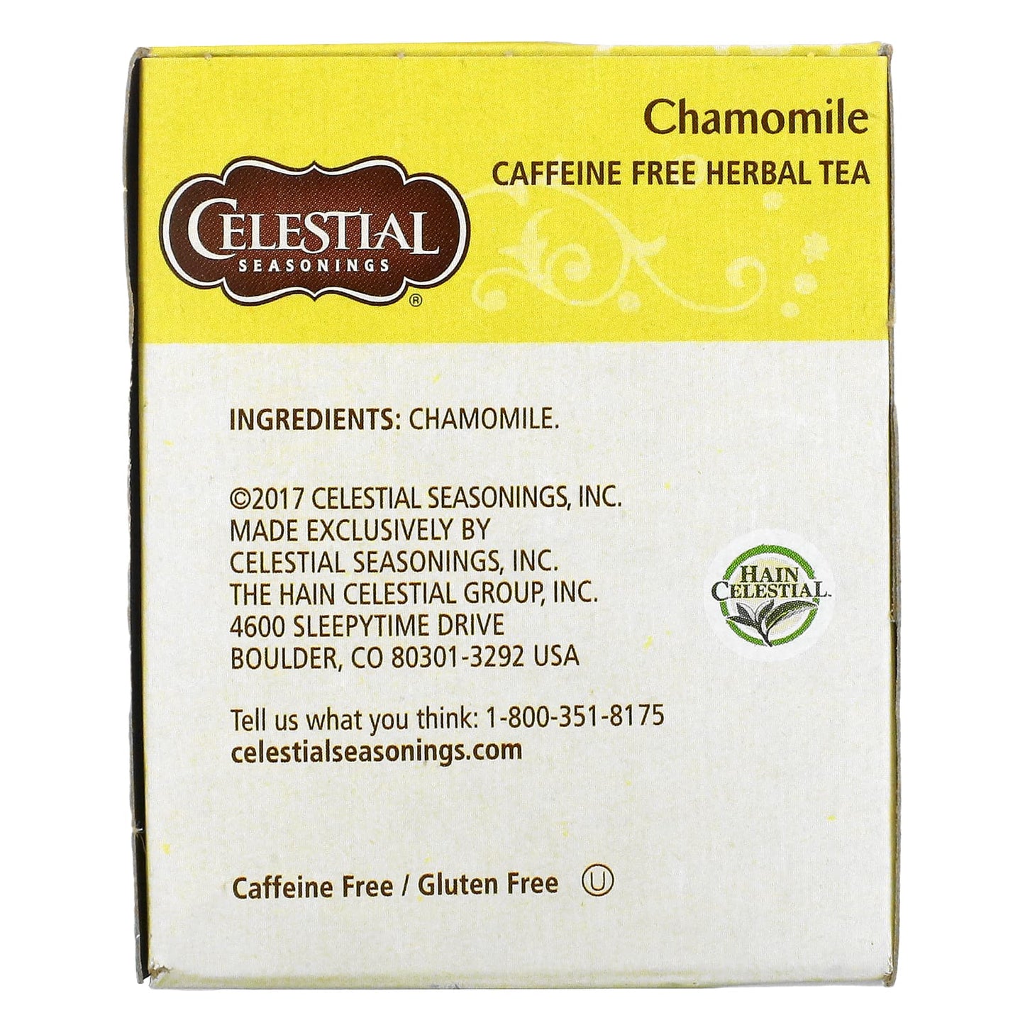 Celestial Seasonings, Herbal Tea, Chamomile, Caffeine Free, 20 Tea Bags, 0.9 oz (25 g)