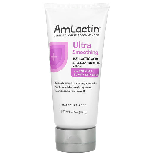 AmLactin-Ultra Smoothing-Intensely Hydrating Cream-For Rough & Bumpy Dry Skin-4.9 oz (140 g)