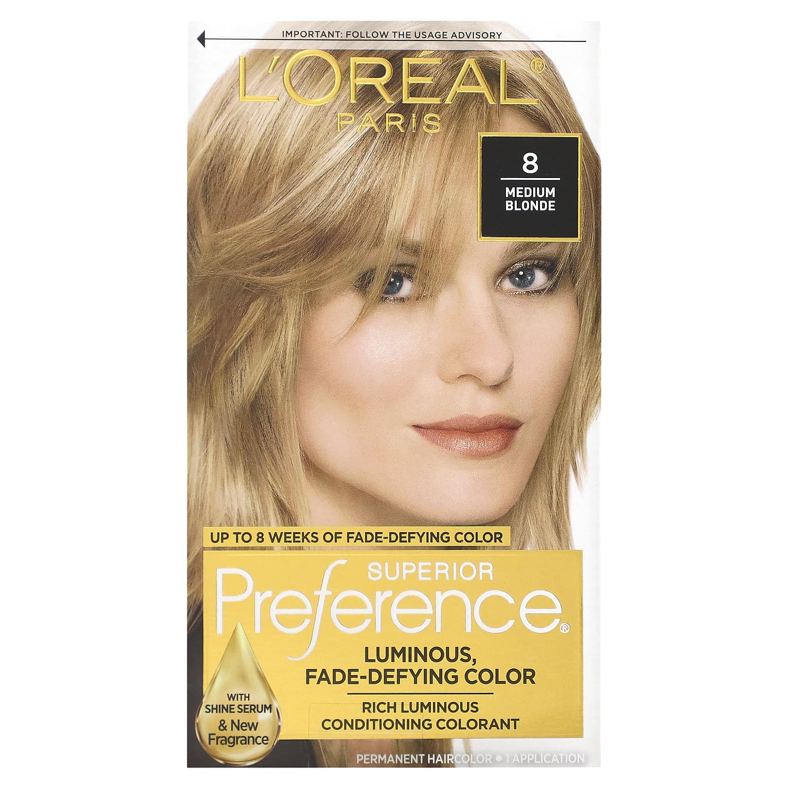 L'Oréal-Superior Preference-Luminous-Fade-Defying Color-8 Medium Blonde-1 Application