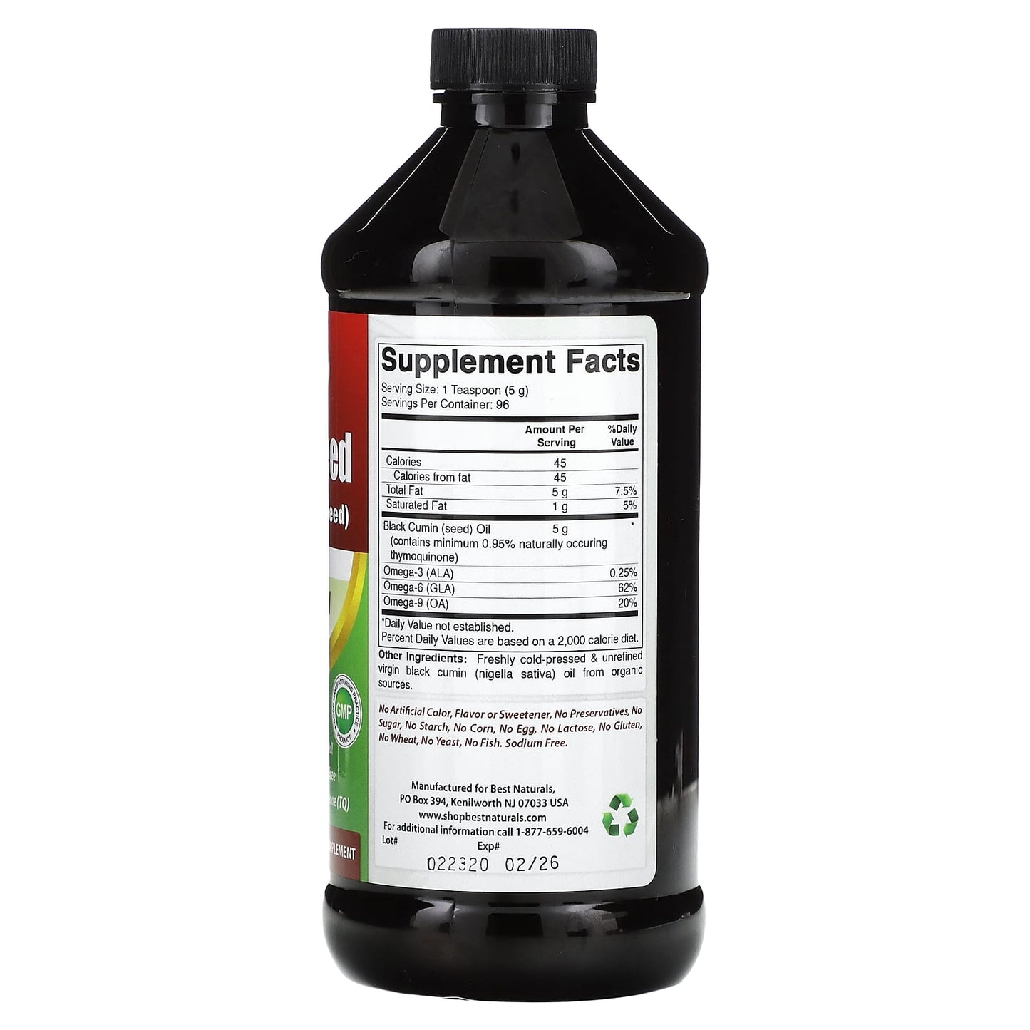 Best Naturals, Black Seed, Cold Pressed Oil, 16 fl oz (473 ml)