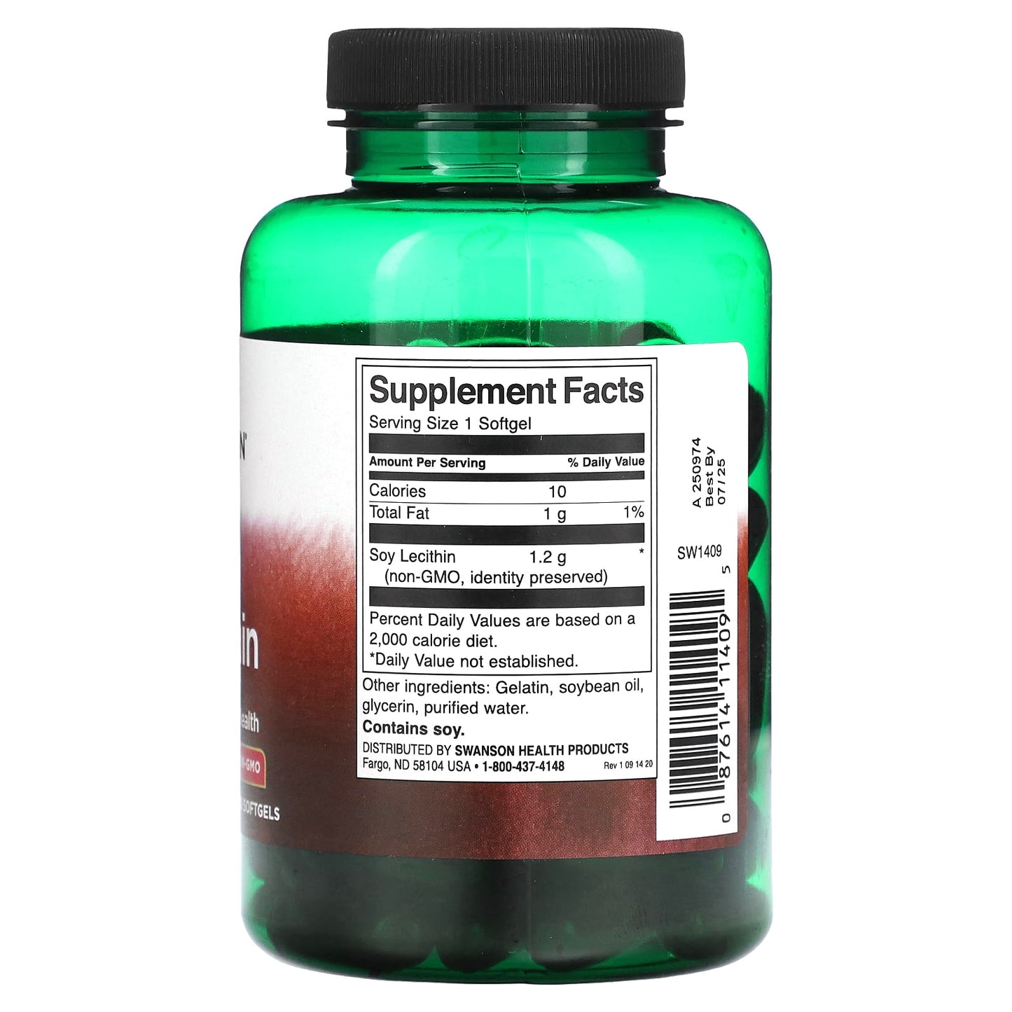 Swanson, Soy Lecithin, 1.2 g , 90 Softgels