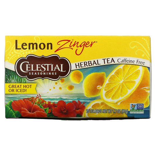 Celestial Seasonings-Herbal Tea-Lemon Zinger-Caffeine Free-20 Tea Bags-1.7 oz (47 g)