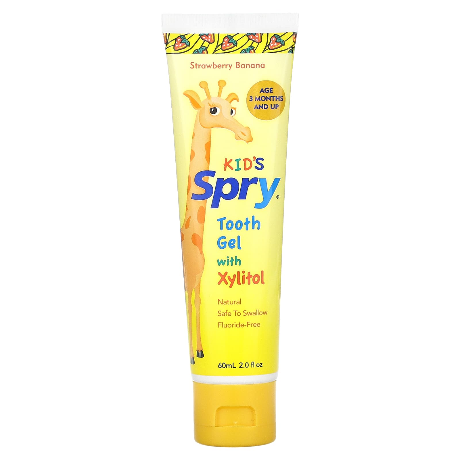 Xlear-Kid's Spry Tooth Gel with Xylitol-Strawberry Banana-2.0 fl oz (60 ml)