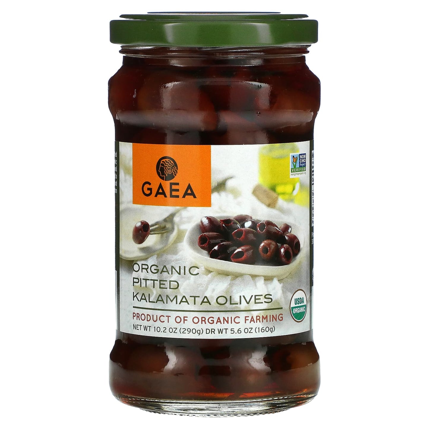 Gaea-Organic Pitted Kalamata Olives-10.2 oz (290 g)