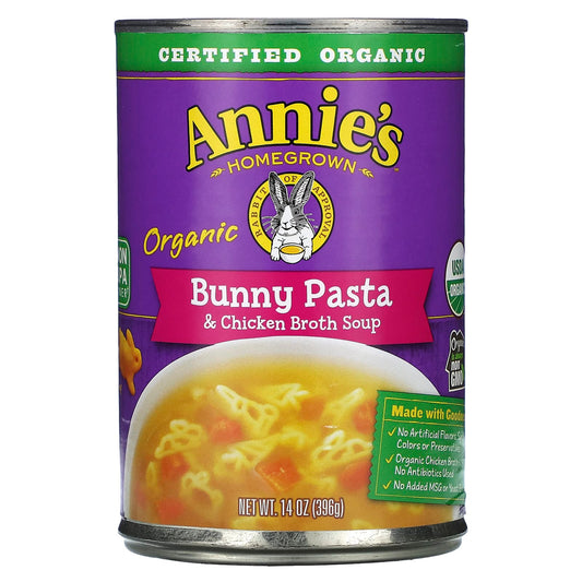 Annie's Homegrown-Organic Bunny Pasta & Chicken Broth Soup-14 oz (396 g)