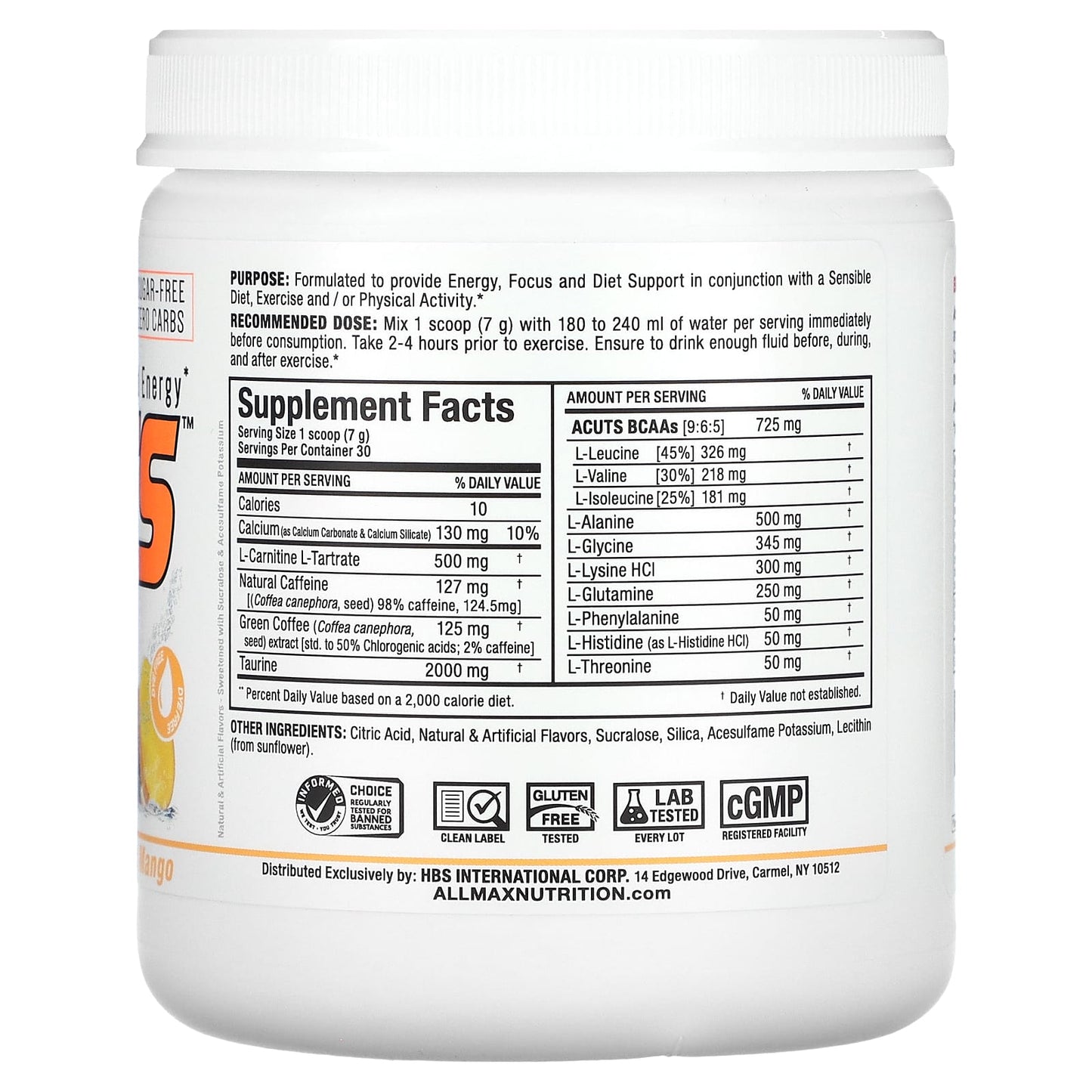 ALLMAX, AMINOCUTS, Peach Mango, 7.4 oz (210 g)