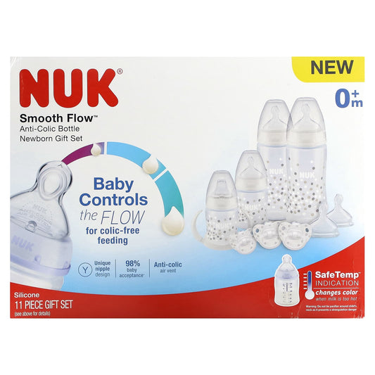 NUK-Smooth Flow-Anti-Colic Bottle Newborn Gift Set-0+ Months-11 Pieces