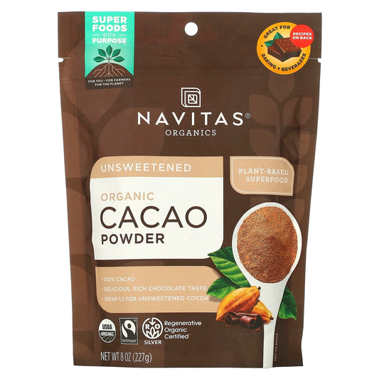 Navitas Organics-Organic Cacao Powder-Unsweetened-8 oz (227 g)