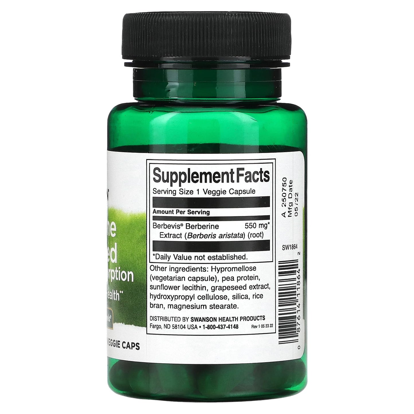 Swanson, Berberine Advanced Enhanced Absorption, 30 Veggie Caps