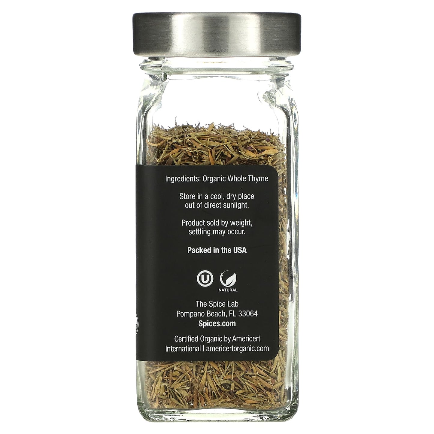 The Spice Lab, Organic Whole Thyme, 0.8 oz (22 g)