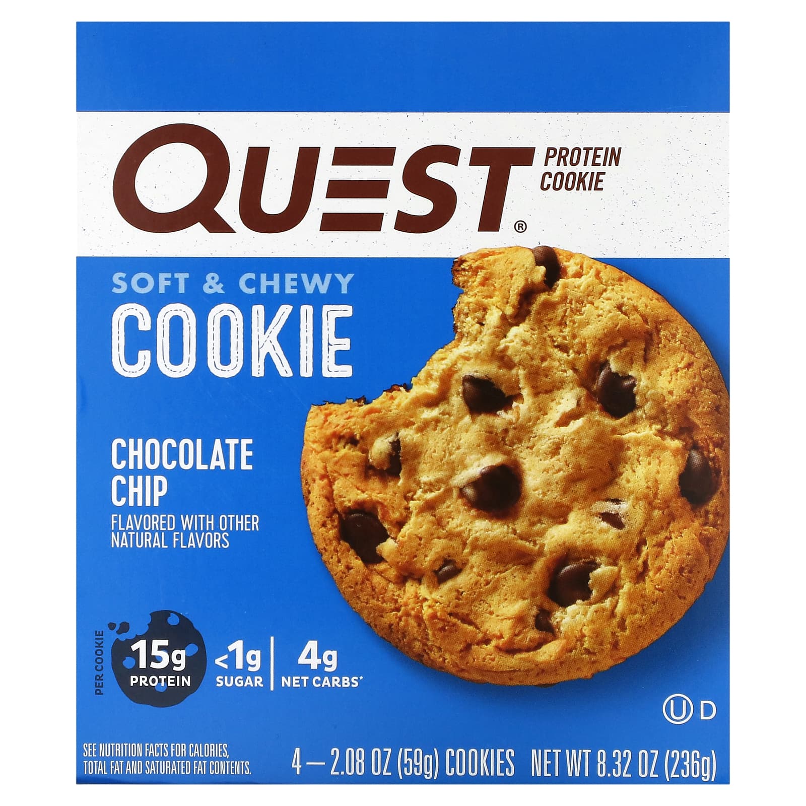 Quest Nutrition-Protein Cookie-Chocolate Chip-4 Pack-2.08 oz (59 g) Each