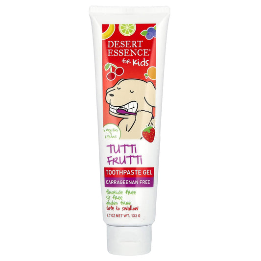 Desert Essence-Kids-Toothpaste Gel-6 Months to 6 Years-Tutti Frutti-4.7 oz (133 g)