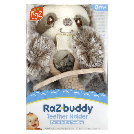 RaZbaby-RaZ-Buddy-Teether Holder-Detachable Teether-0 Months+-Sloth-1 Count