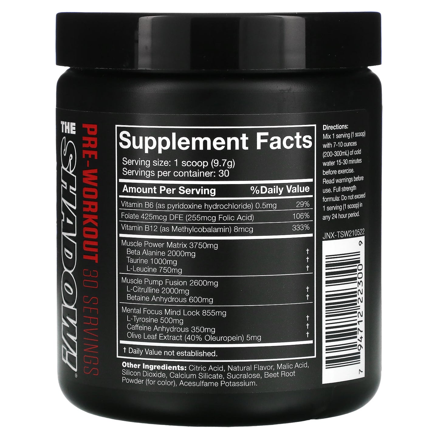 JNX Sports, The Shadow, Pre-Workout, Watermelon, 10.3 oz (291 g)