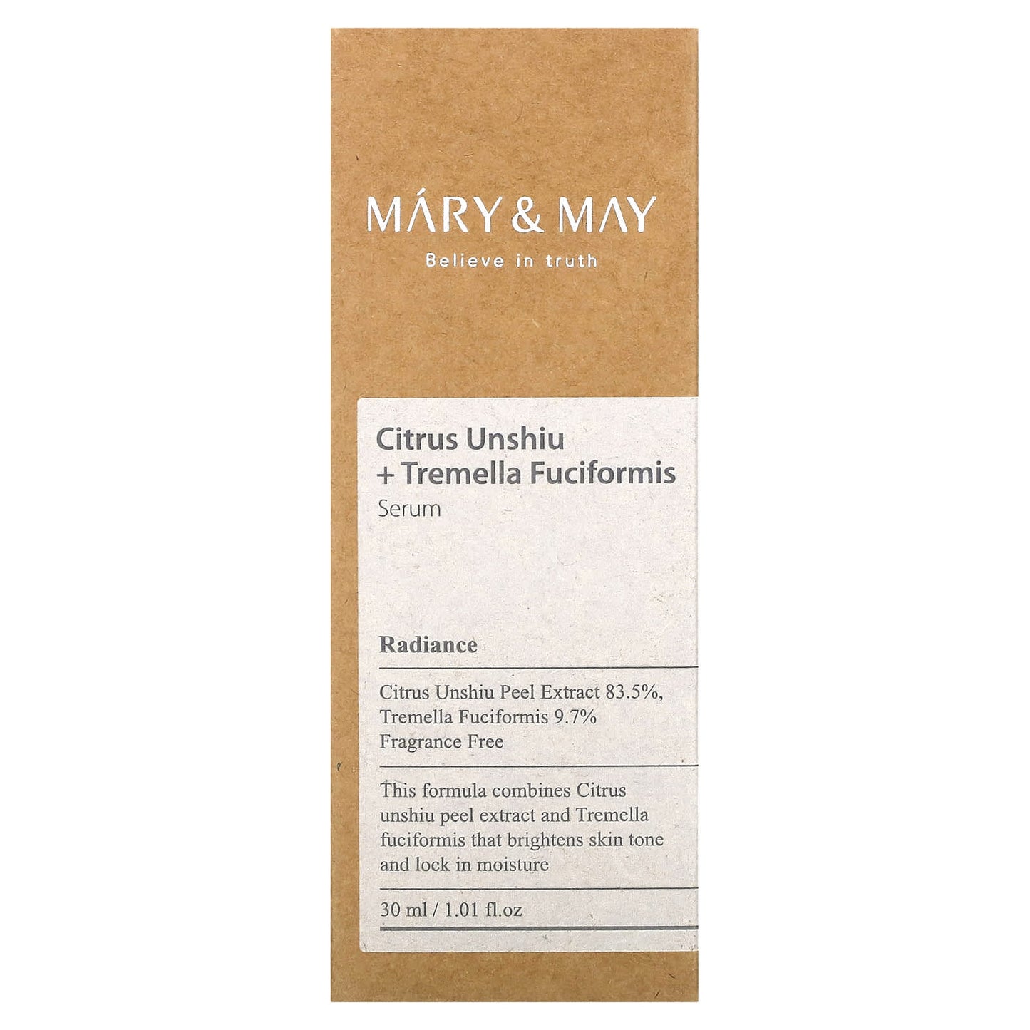 Mary & May, Citrus Unshiu + Tremella Fuciformis Serum, 1.01 fl oz (30 ml)