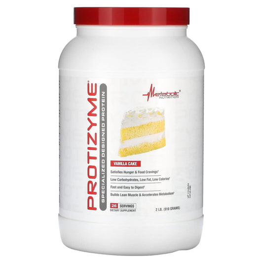 Metabolic Nutrition-Protizyme-Specialized Designed Protein-Vanilla Cake-2 lb (910 g)