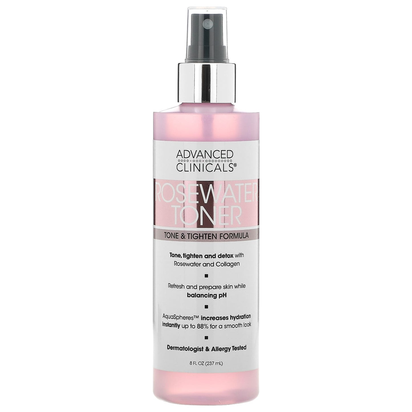 Advanced Clinicals-Rosewater Toner-Tone & Tighten Formula-8 fl oz (237 ml)