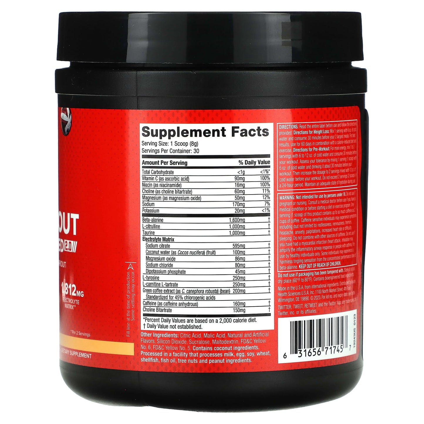 SIXSTAR, Pre-Workout Explosion Ripped 2.0, Peach Mango, 8.47 oz (240 g)