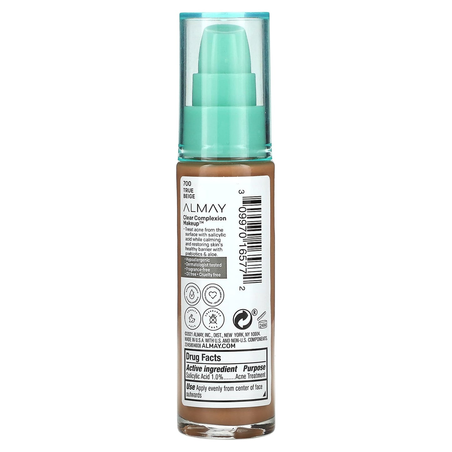 Almay, Clear Complexion Makeup, 700 True Beige, 1 fl oz (30 ml)