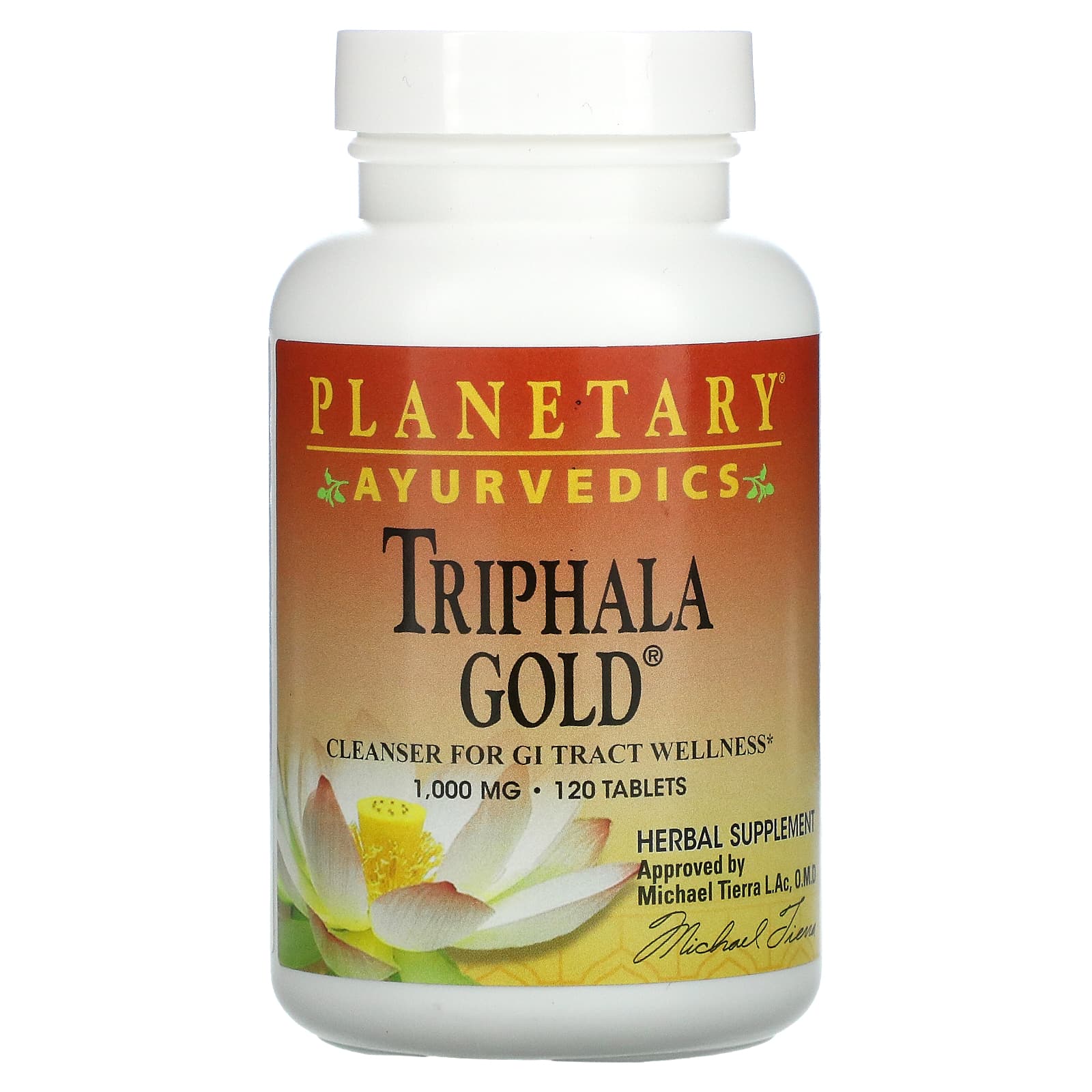 Planetary Herbals-Ayurvedics-Triphala Gold-1,000 mg-120 Tablets