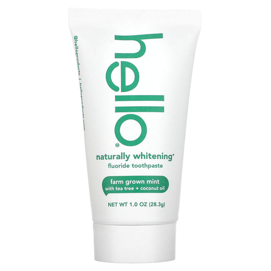 Hello-Naturally Whitening Fluoride Toothpaste-Farm Grown Mint-1 oz (28.3 g)