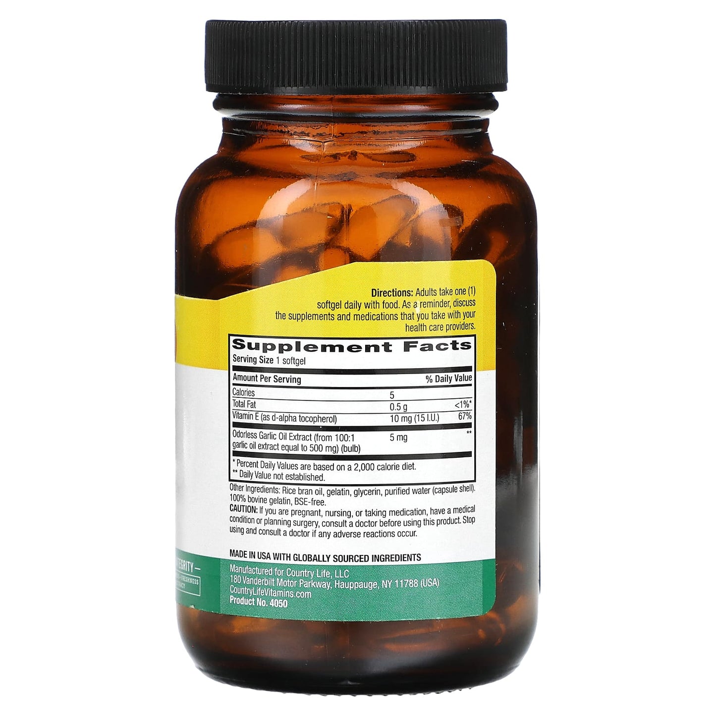 Country Life, Nature's Garlic, 500 mg, 90 Softgels