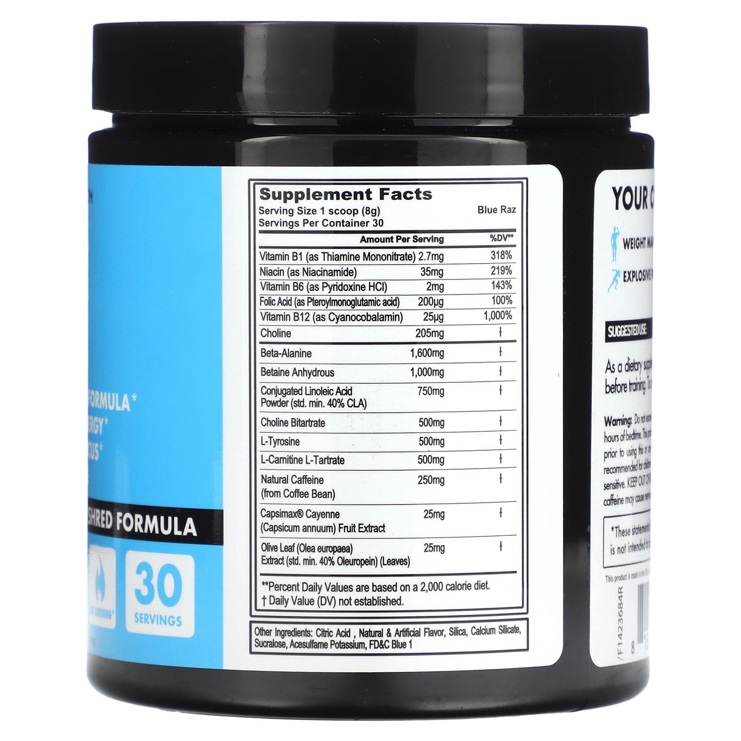 fitcode, LeanPre, Pre-Workout Shred Formula, Blue Raspberry, 8.46 oz (240 g)