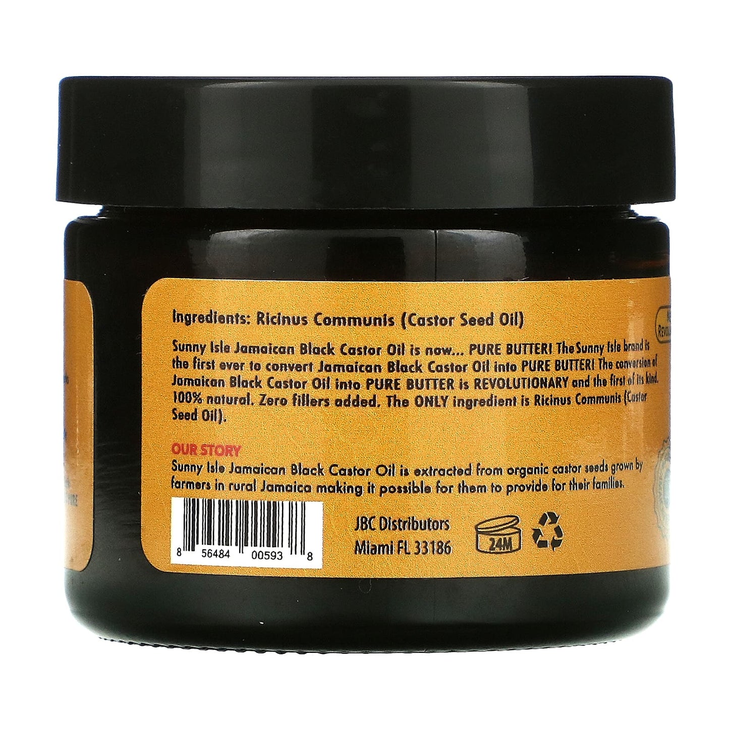 Sunny Isle, Jamaican Black Castor Oil, Pure Butter, 2 fl oz