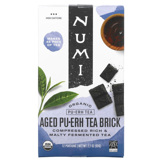 Numi Tea-Organic Pu-Erh Tea-Aged Pu-Erh Tea Brick-2.2 oz (63 g)